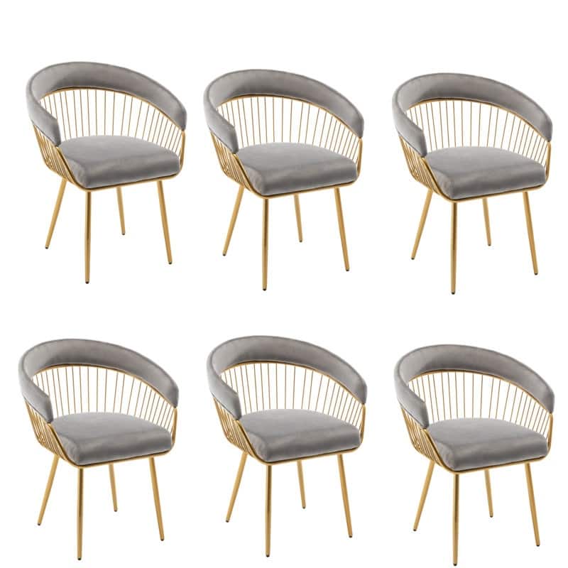 XINMICS Modern Dining Chair, Velvet Back Armchair for Living Room/Study, Set of 2/4/6