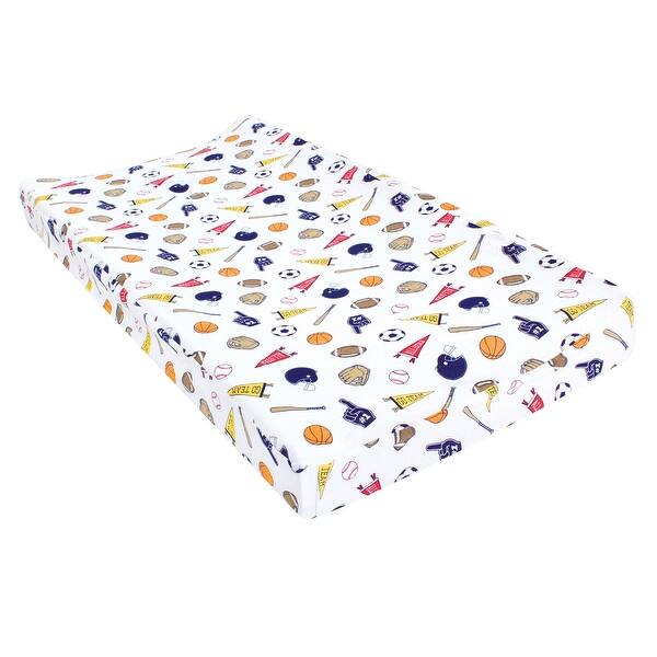 slide 1 of 1, Hudson Baby Infant Boy Changing Pad Cover, Sports Fan, One Size - Sports Fan Cotton - Sports Fan