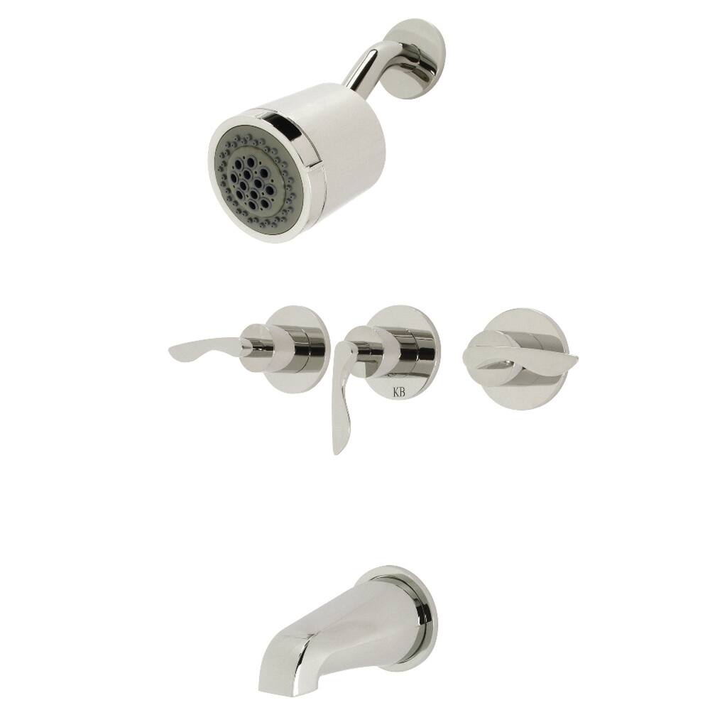 Serena Three-Handle Tub and Shower Faucet