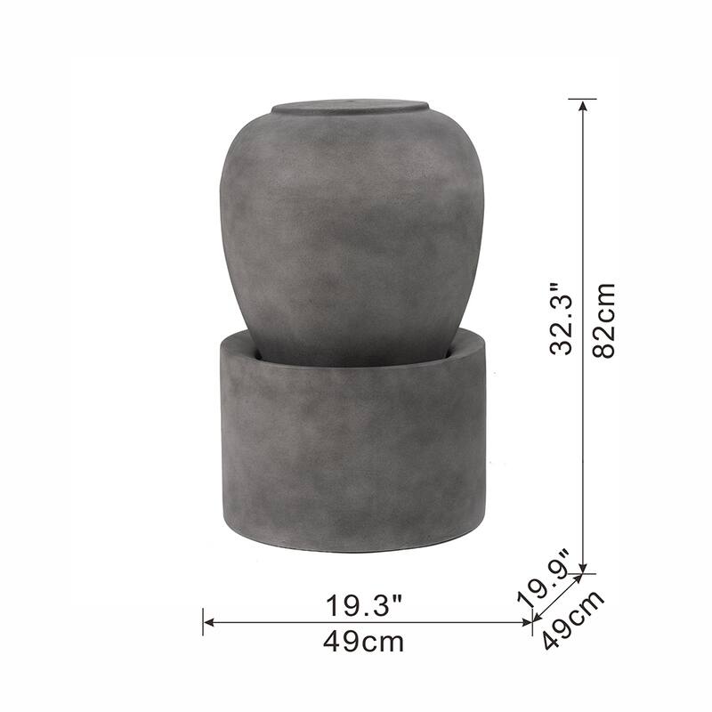Cute Unique Urn Design Water Fountain for Home Garden, Lawn