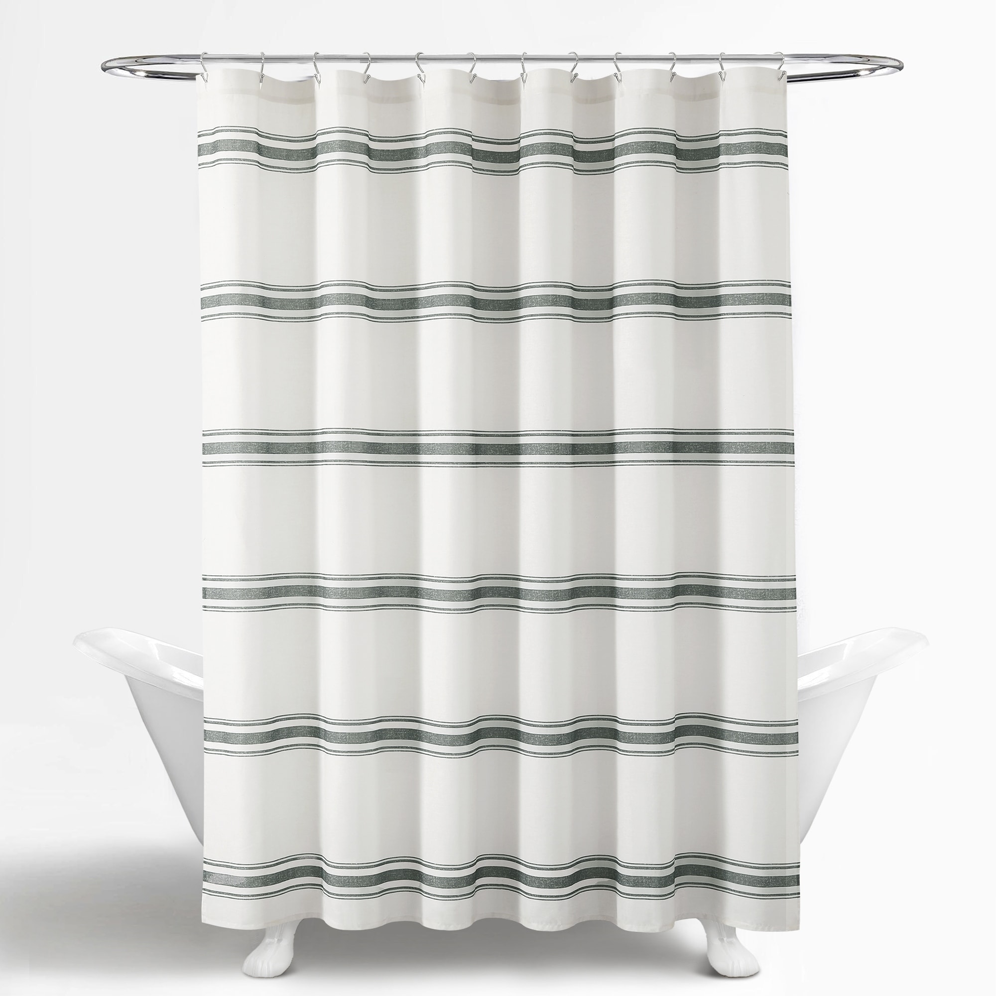 Farmhouse Stripe Shower Curtain by Lush Decor Rustic Bathroom Decor-image