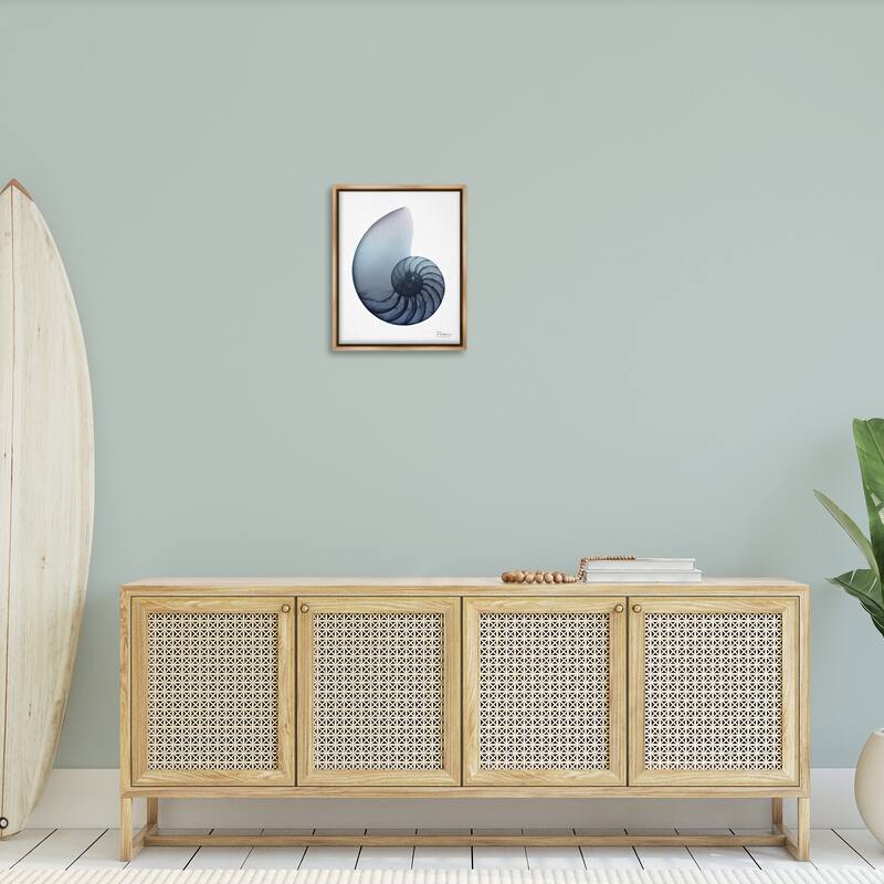 Stupell Contemporary Nautilus Shell Framed Floater Canvas Wall Art Design by Albert Koetsier