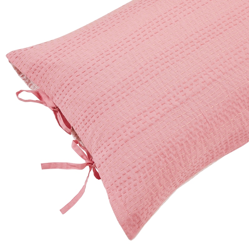 Melange Hand Craft Kantha Collection Soild Reversible Coverlet and Sham