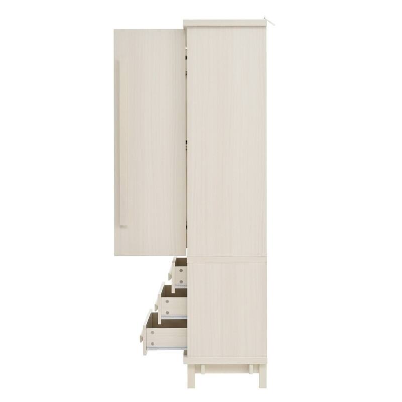 Farmhouse 70" Tall Kitchen Pantry Cabinet,Freestanding Wooden Kitchen Cupboard with 6 Door Shelves and 3 Drawers