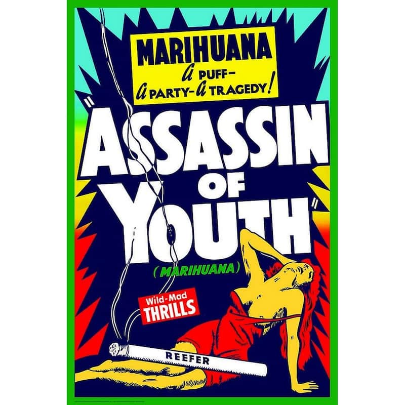 Assassin of Youth Vintage Marihuana Art Poster - 24 x 36 Inch