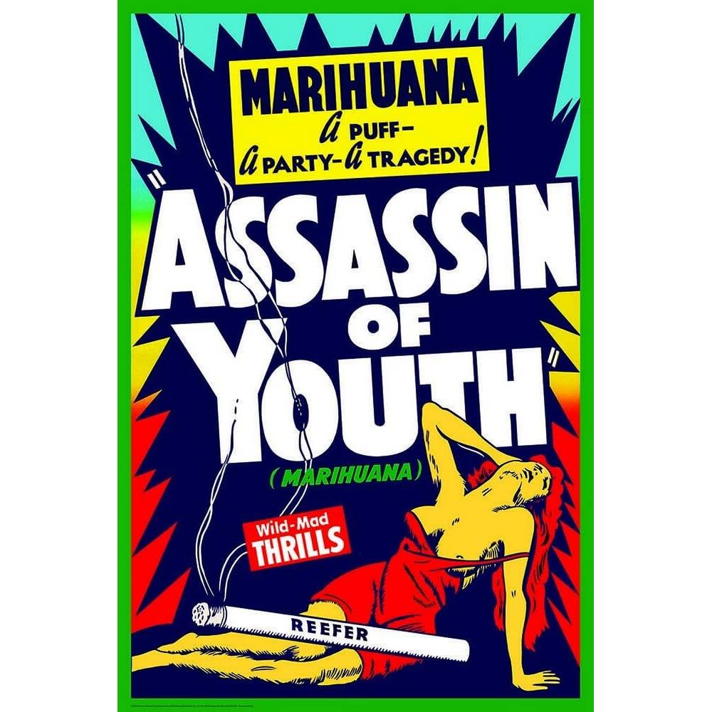 Assassin of Youth Vintage Marihuana Art Poster - 24 x 36 Inch