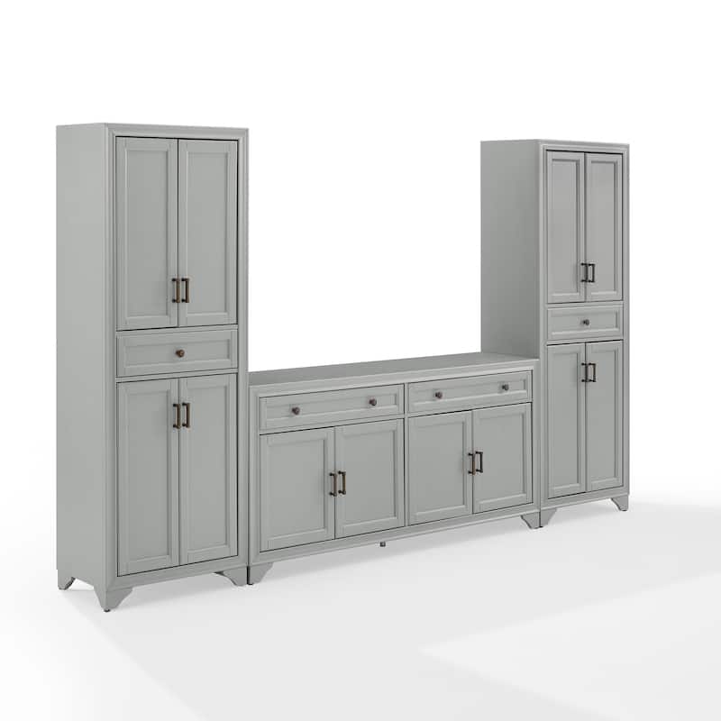 Crosley Tara 3-piece Sideboard and Pantry Set - 15"x108.5"x67.75"
