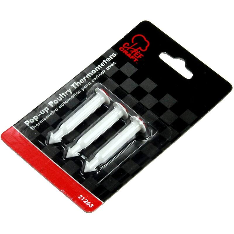 Chef Craft 3pc Pop-Up Plastic Disposable Poultry / Turkey Thermometer Set