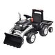 preview thumbnail 16 of 27, Kids Ride-On Tractor Excavator Toy, 12V Battery-Powered with Trailer, Remote Control, & LED Headlight Black
