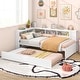 preview thumbnail 1 of 7, Twin Size Daybed Platform Bed Frame with Trundle and Bedside Shelves White