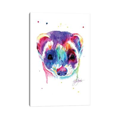 iCanvas "Colorful Ferret" by Yubis Guzman Canvas Print