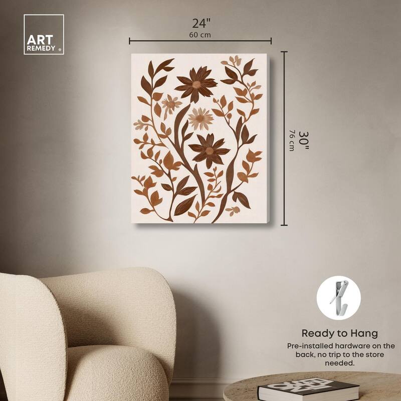 Sepia Sepal III Canvas by Art Remedy, Gallery Wrapped