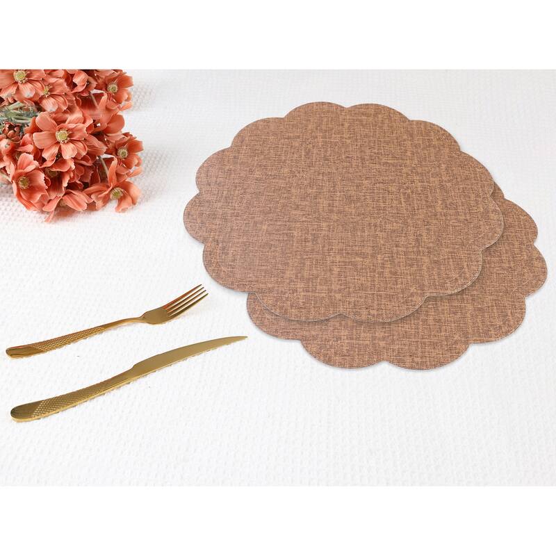 Placemats Set of 6 Flower Placemats for Kitchen Dining Table Decor Heat Resistant Table Placemats Wipeable Table Mat - 15*15in