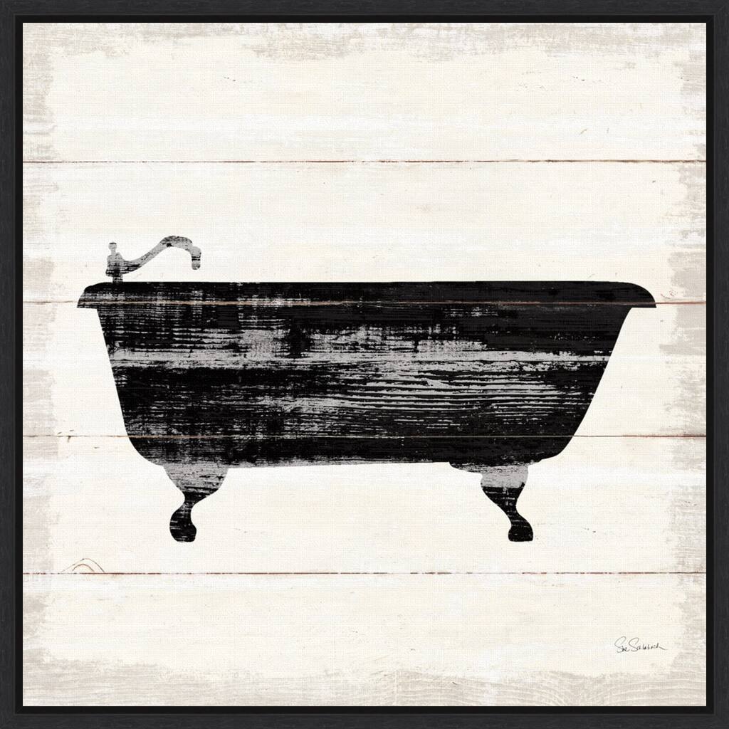 Shiplap Bath I by Sue Schlabach Framed Canvas Art
