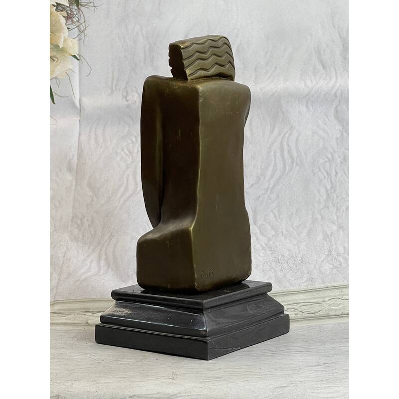 Signed Salvador Dali Abstract Woman Bronze Marble Base Figurine Hot Cast Figure