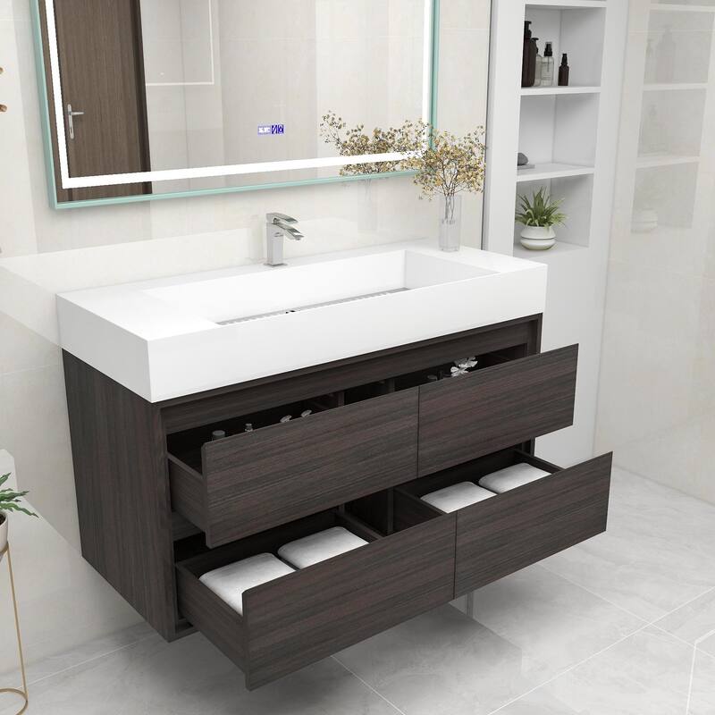 Victoria 48" Wall Mounted Modern Vanity with Acrylic Sink