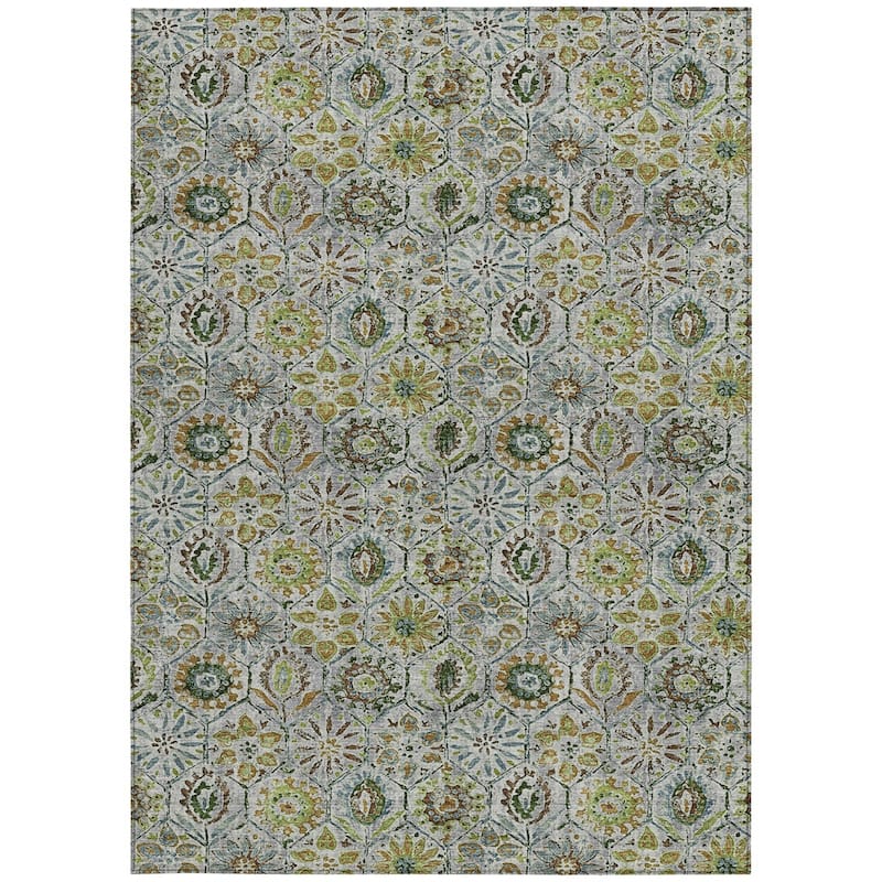 HomeRoots Floral Transitional Rectangle Outdoor Rug