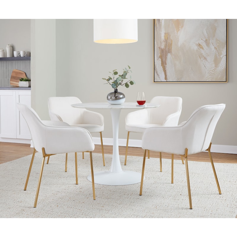 Silver Orchid Galotti Gold Upholstered Dining Chair (Set of 2)