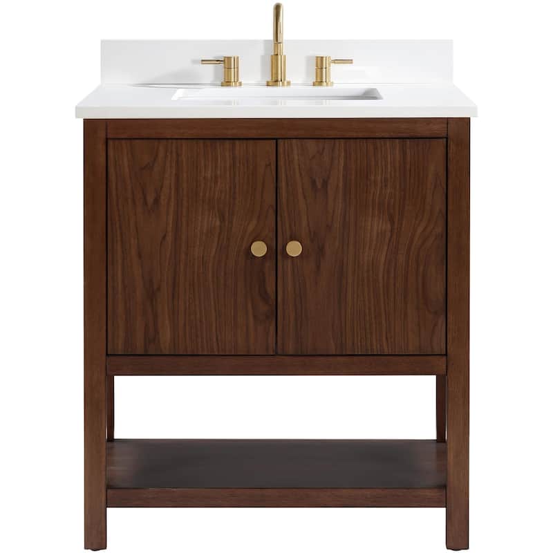 Avanity ZOE-VS31 Zoe 31" Free Standing Single Basin Vanity Set with - Walnut - Wood Finish