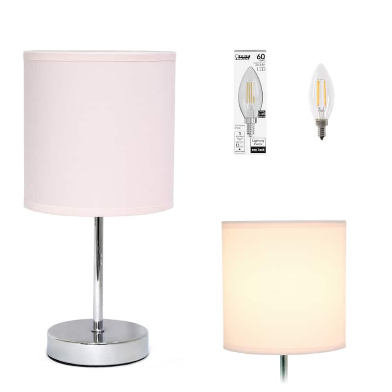 Simple Designs 11.81" Basic Mini Table Lamp with Feit LED Bulb Included - 11.81