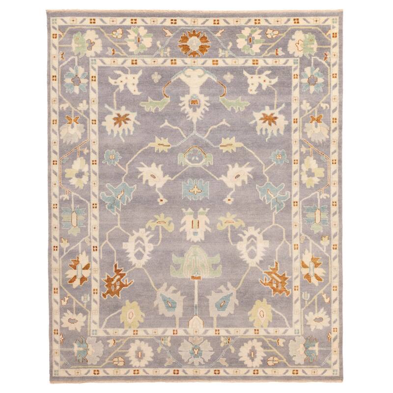 ECARPETGALLERY Hand-knotted Modern Oushak Grey Wool Rug - 7'11 x 9'11