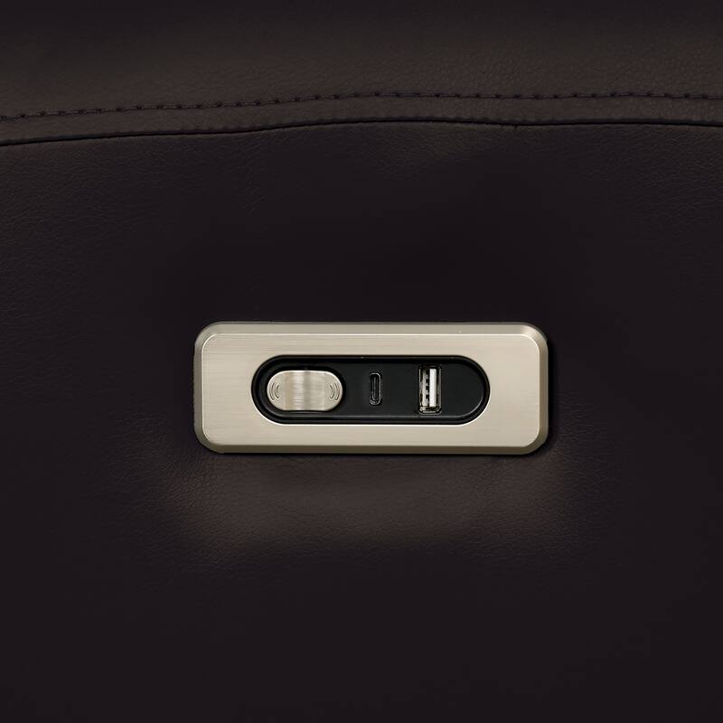 Furniture of America Elente Modern 3-Piece Faux Leather Power Recline Sofa Set with USB Ports