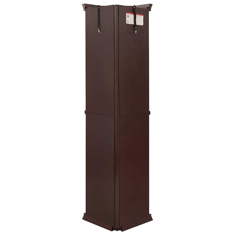 Lighted Corner Curio Cabinet, Floor Standing Glass Display Cabinet, China Cabinet with Tempered Glass Doors & Adjustable Shelve