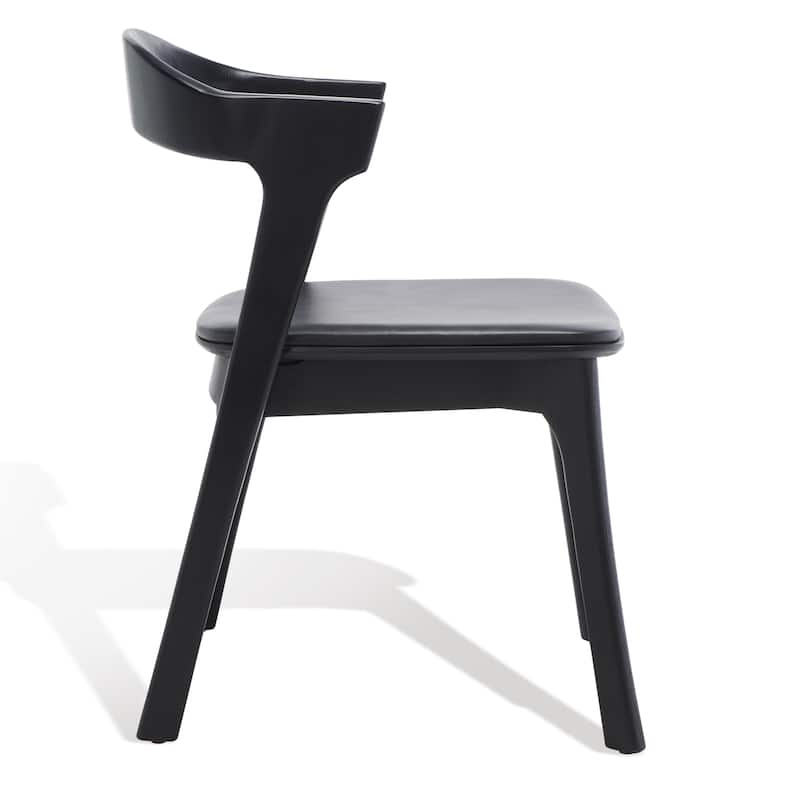 SAFAVIEH Couture Manrica Wood & Leather Dining Chair (Set of 2) - 20 In W x 23 In D x 31 In H - 20Wx23Dx31H