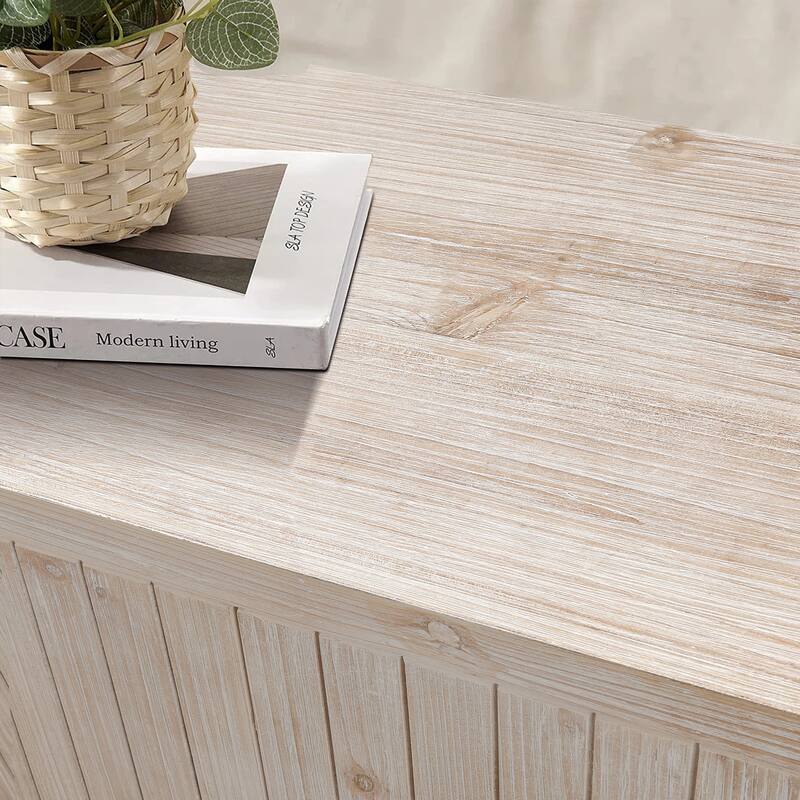 59'' Farmhouse Curved Vintage Storage Sideboard