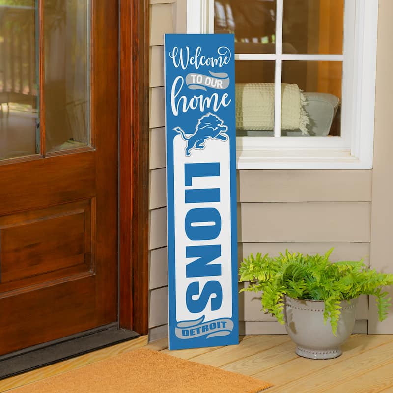 47" Double Sided Seasonal Porch Leaner, Detroit Lions - 47" x 11.25"