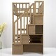 preview thumbnail 19 of 21, Twin Size Loft Bed with Staircase, L-Shaped Desk bed, LED Lights, Shelves & Cabinets, Space-Saving Workstation Bed Frame