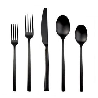 Cambridge Beacon Black Satin 20-Piece Flatware Set