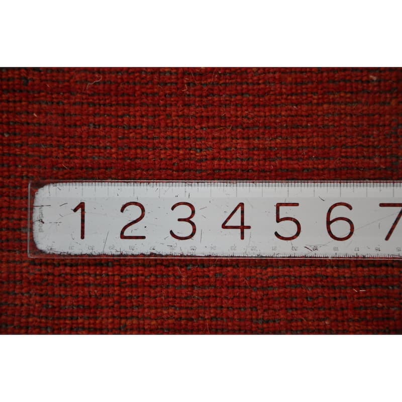 Orange Tribal Gabbeh Indian Rug Handmade Orange Wool Carpet - 4'8" x 6'5"