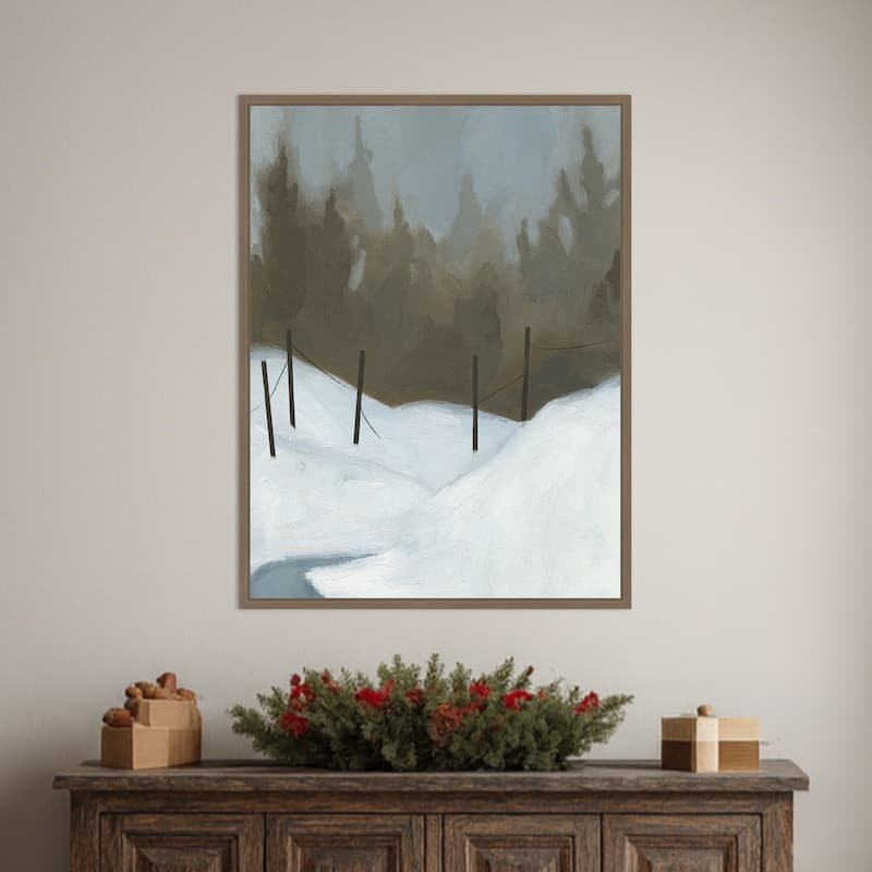 Deep Snow III by Jacob Green (23 x 30 in.), Framed Canvas Wall Art Print - Sylvie Dark Gold