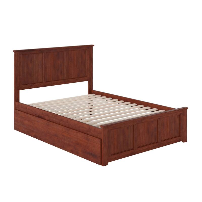 Madison Full Bed with Footboard and Twin Trundle in Walnut