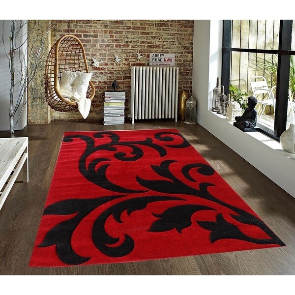 5x7 8x10 Red Black New Modern Contemporary Geometric Vegas