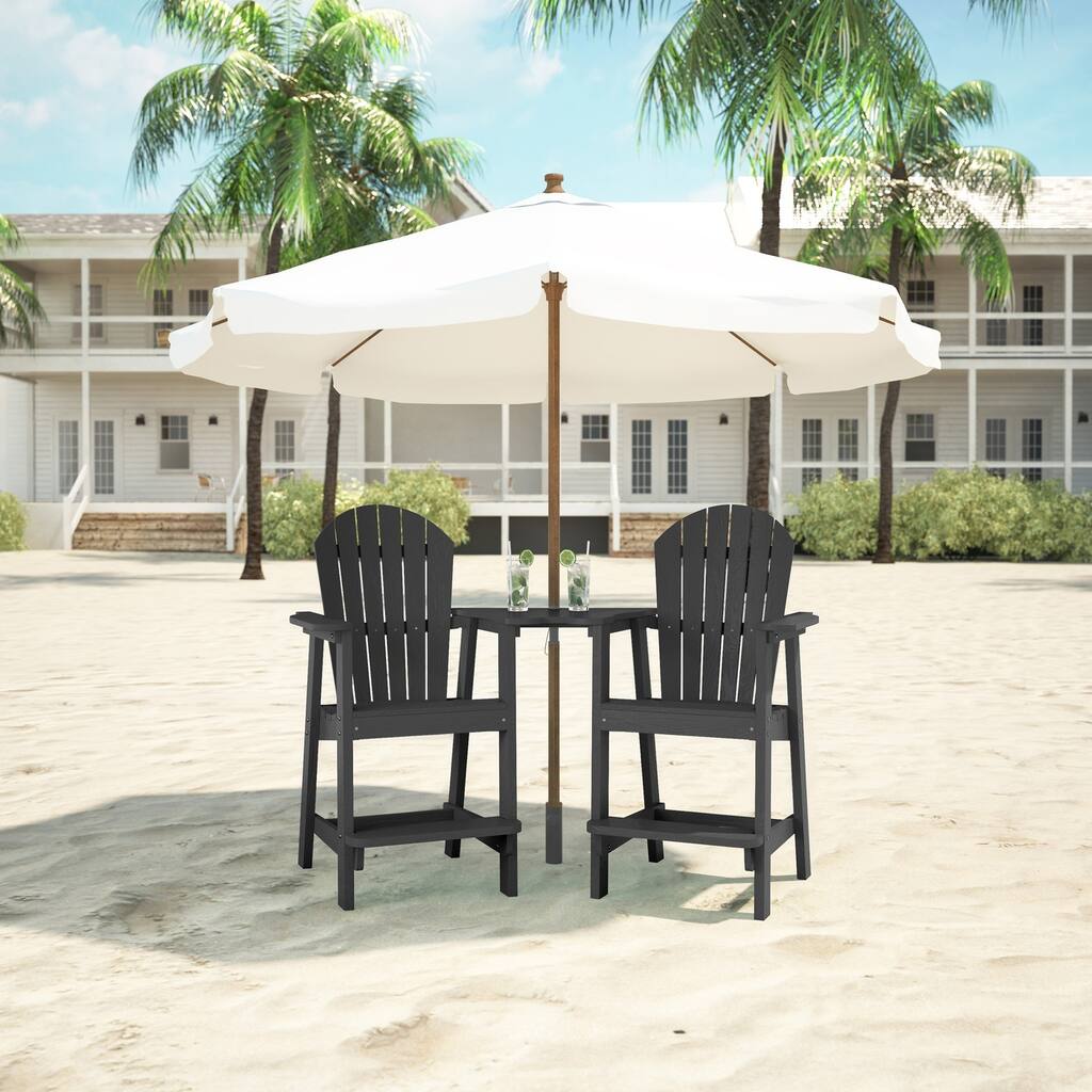 Lesly Double Barstools plus a Connecting Board in Black - 81.48"D×31.00"W×47.24"H