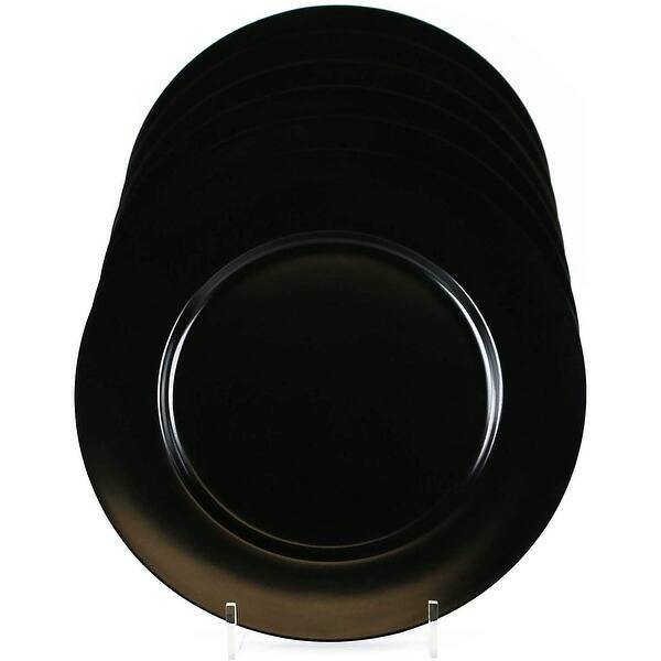 Set of 6 Black Calypso Basics by Reston Lloyd Melamine Dinner Plate