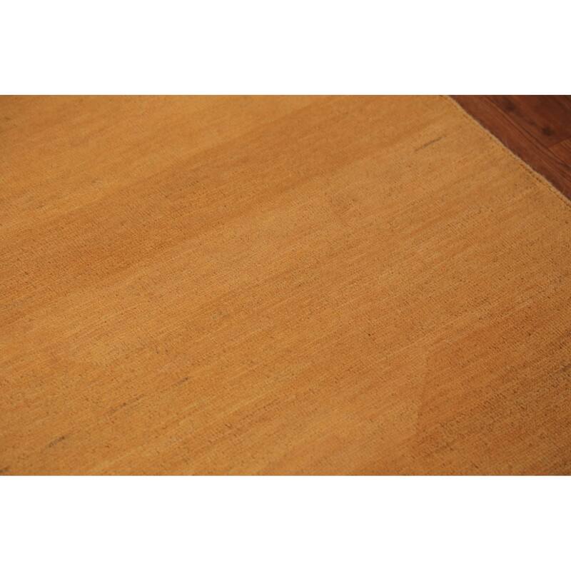 Yellow & Rust Gabbeh Oriental Rug Hand-Knotted Wool Carpet - 2'11" x 5'1"