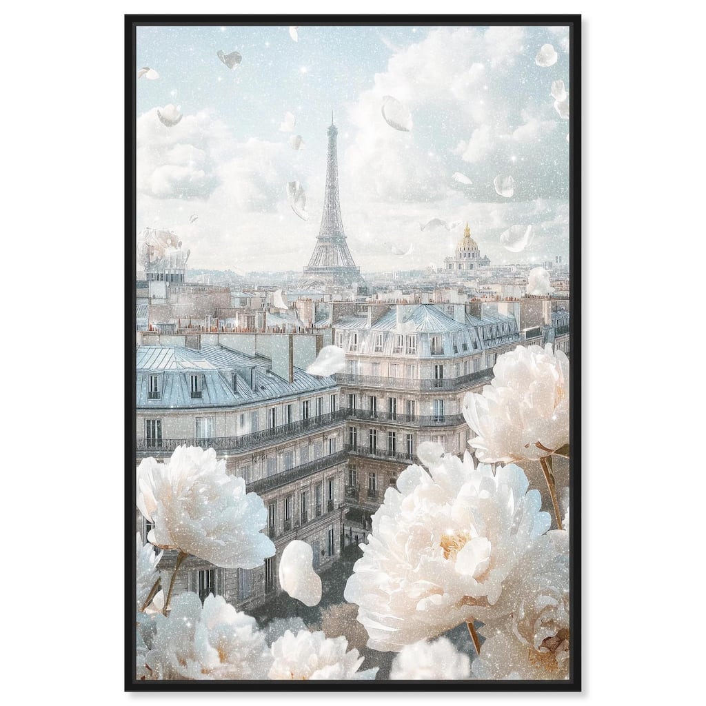 Peonies Over Paris Canvas by Art Remedy