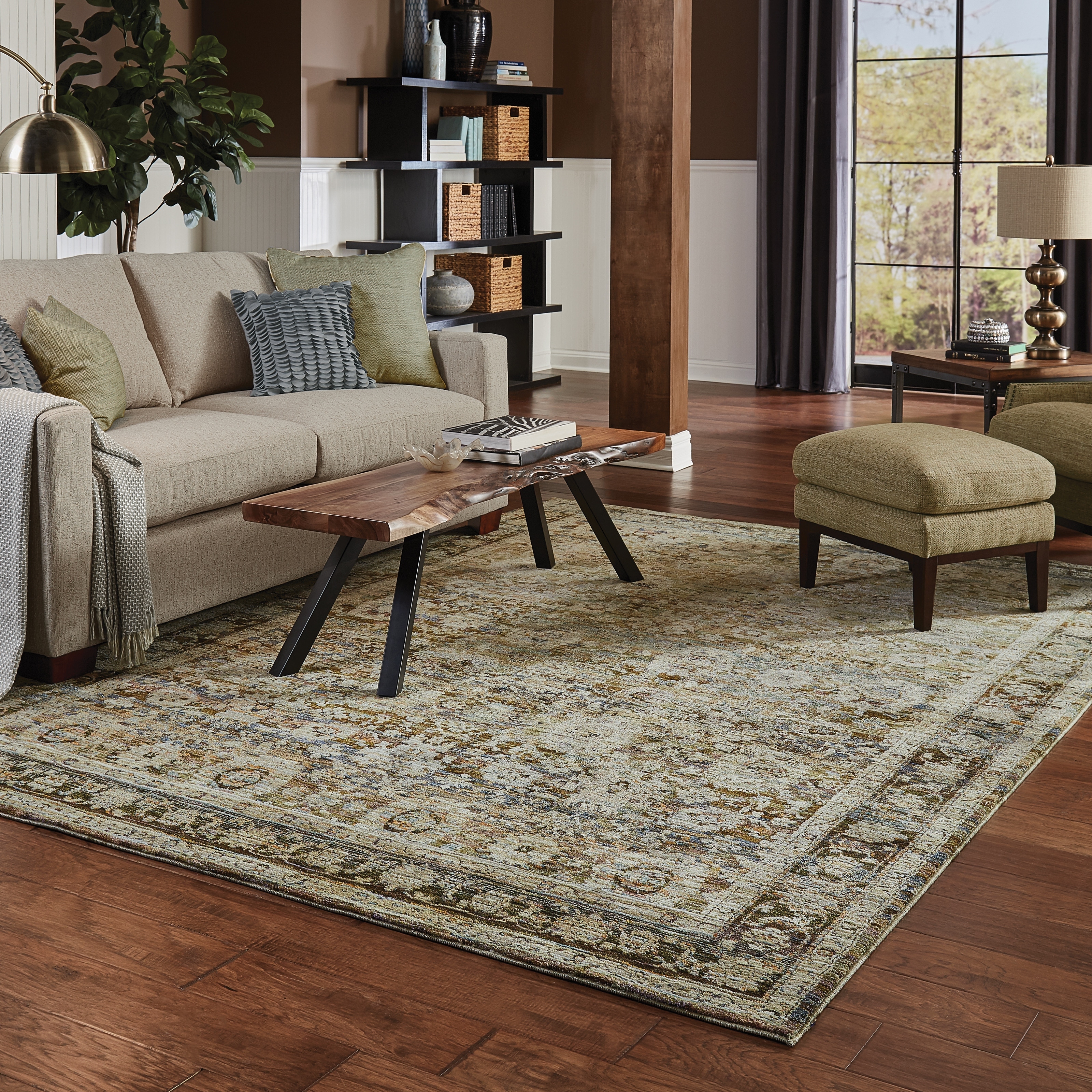 Style Haven Mohawk Faded Classic Border Area Rug
