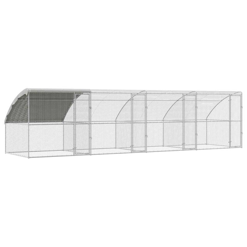 vidaXL Chicken Cage 4 pcs Silver 314.96 x 78.74 x 78.74 in - 314.96 x 78.74 x 78.74 in