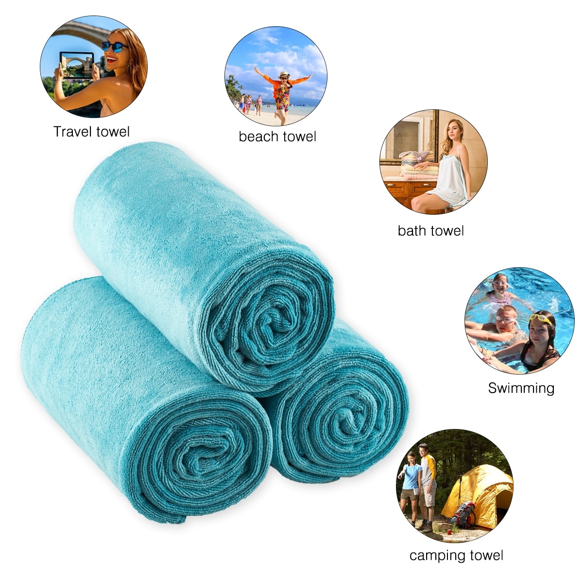Fast Dry 3-Pack Bath Towels 27x55 Soft Absorbent Quick-Drying-image