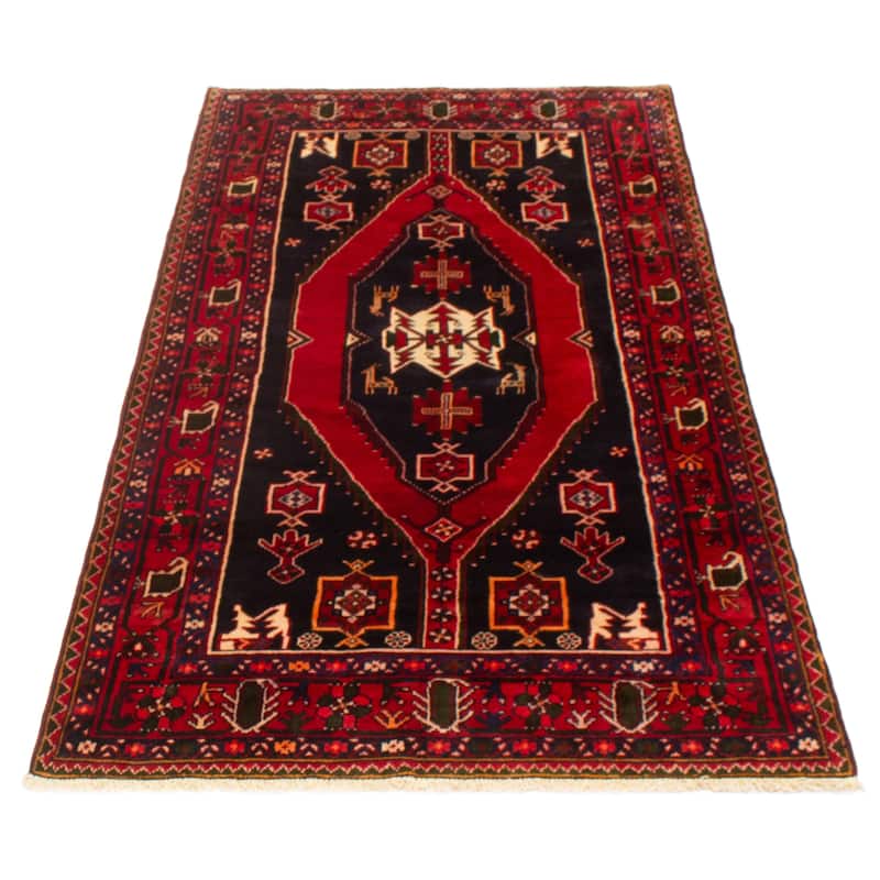 ECARPETGALLERY Hand-knotted Andelz Navy Wool Rug - 4'4 x 8'4