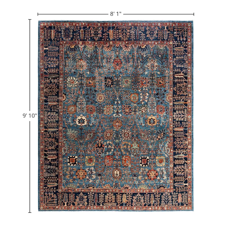 Serapi One-of-a-Kind Hand-Knotted Area Rug - Light Blue, 8' 1" x 9' 10" - 8' 1" x 9' 10"