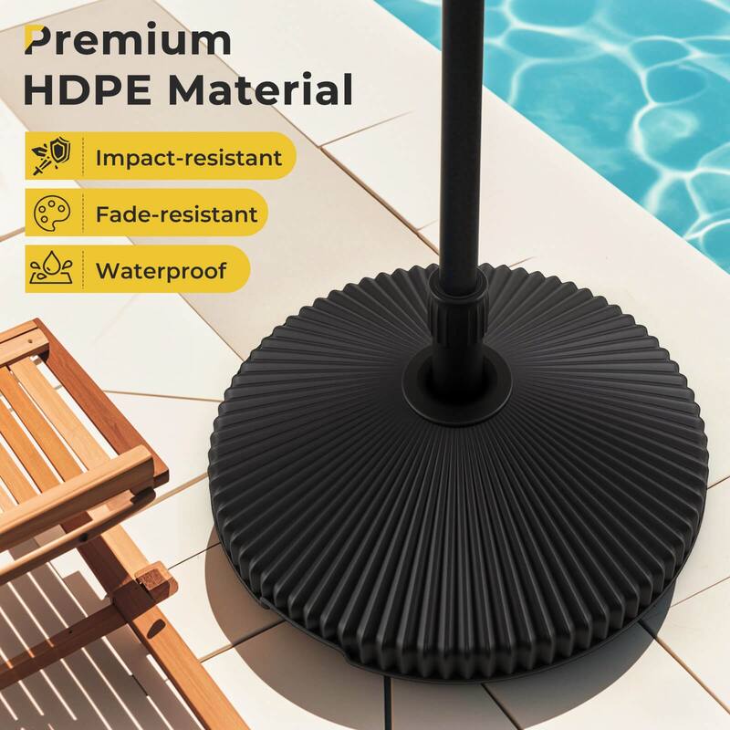 Costway Fillable Umbrella Base with Shell Texture 3 Coupler Sizes for - See Details