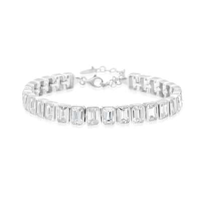 SHYMI Bezel-Set Emerald Tennis Statement Bracelet