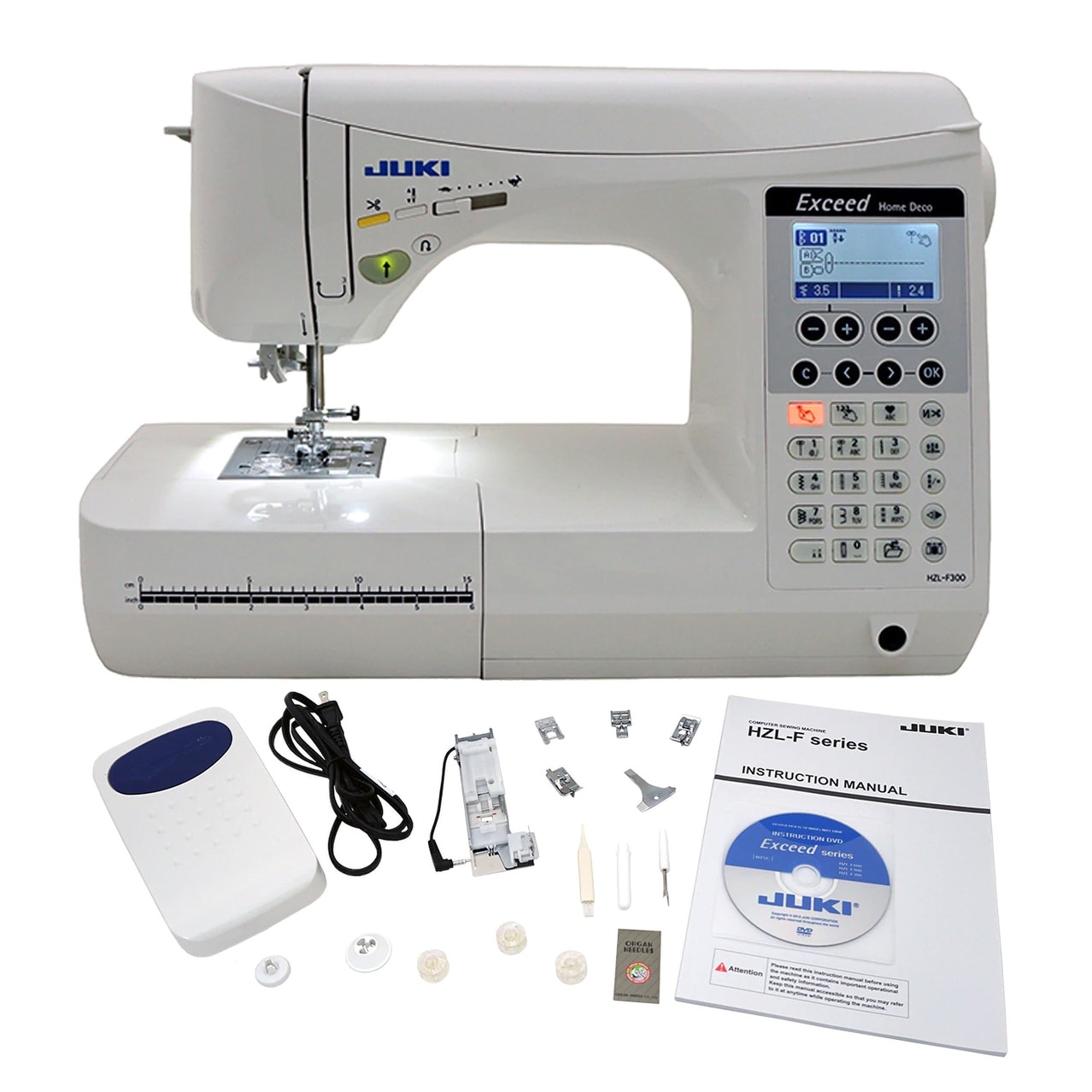 Juki HZL-F300 Exceed Home Deco Sewing & Quilting Machine - Bed