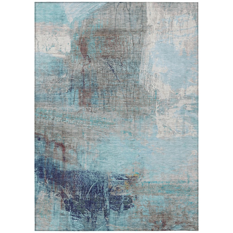 HomeRoots Abstract Transitional Rectangle Outdoor Rug