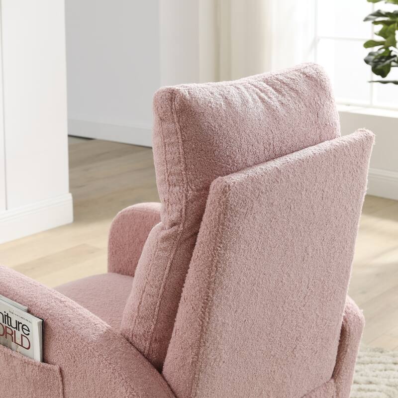 GDFStudio - Emilia Modern Fabric Upholstered Rocking Chair with Ergonomic Design and Side Pockets - 27.6 "W